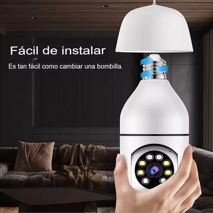 Cámara Bombillo de Seguridad 360° con Luz LED