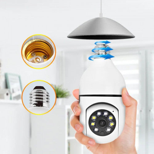 Cámara Bombillo de Seguridad 360° con Luz LED