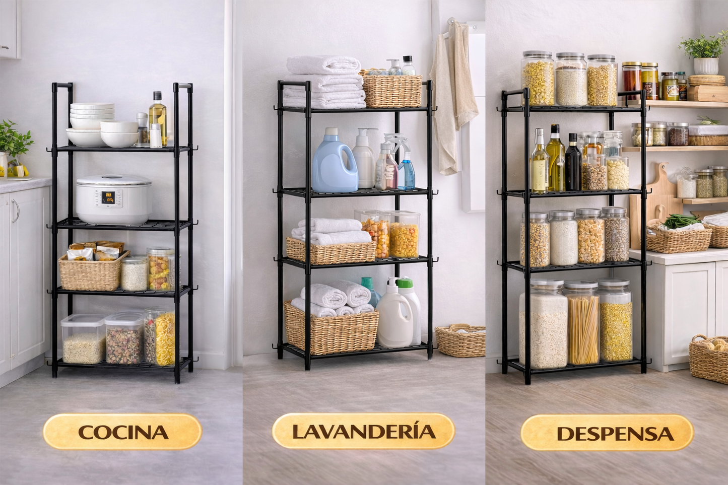 🌟 Transforma tu hogar con el Estante Organizador de 4 Niveles 🌟