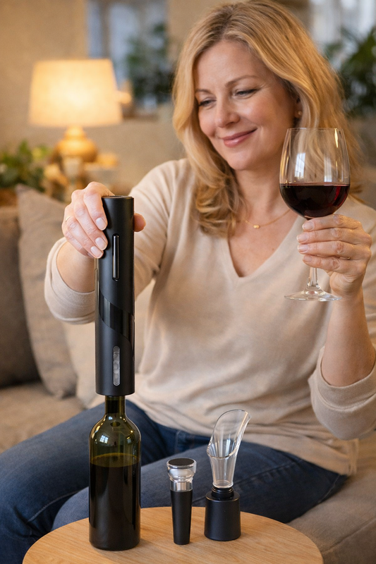 🍷 Set Eléctrico para Vino: Abre, Sirve y Disfruta en Segundos! 🍇